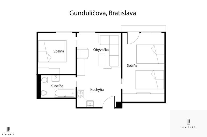 Sale Two bedroom apartment, Two bedroom apartment, Gunduličova, Bratis